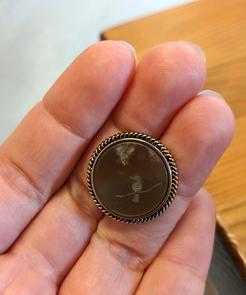 Knopf mit Vogelmotiv ca. ⌀ 22 mm