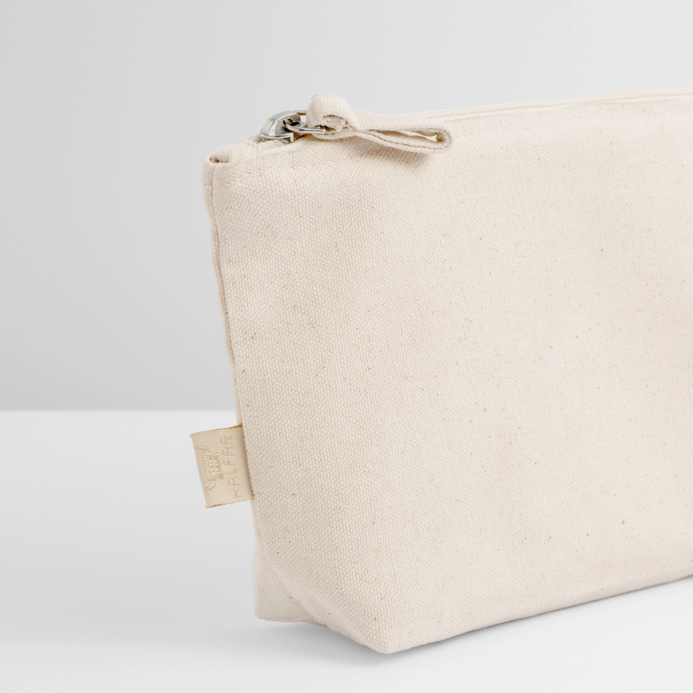 "Heart full of yarn" Täschchen aus Bio-Baumwolle - Natur