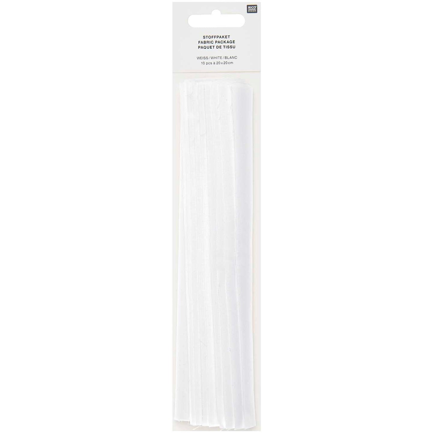Stoffpaket zum Besticken Weiß 20x20cm (10 Stoffe)