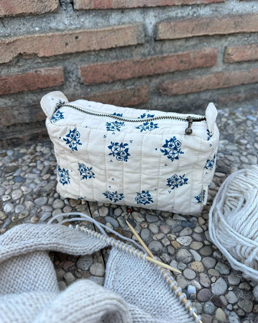 Knitter's Tool Clutch - Midnight Flower Blue