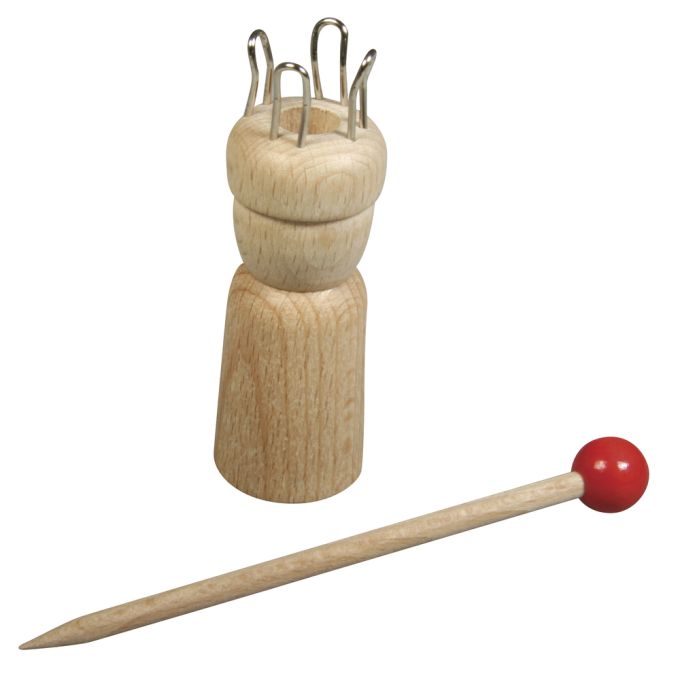 Holz Strickliesel mit Nadel 3,4cm ø