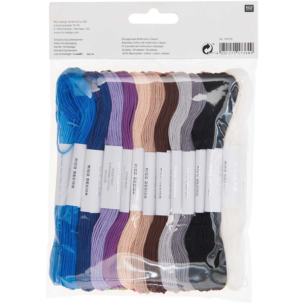 Stickgarn Set Rainbow 24-teilig