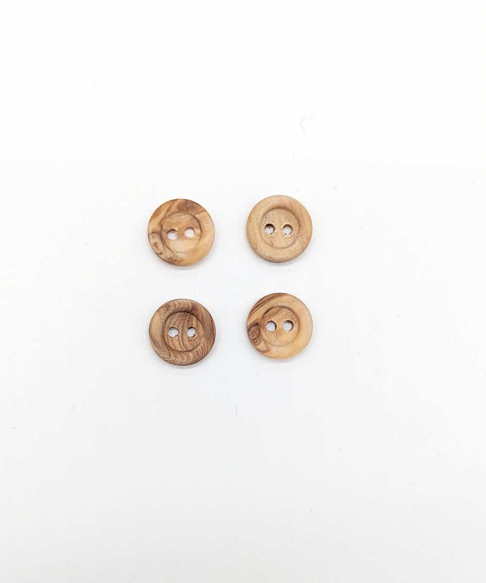 Holzknopf matt mit 2 Löchern, ⌀15 mm, ⌀18 mm, ⌀23 mm