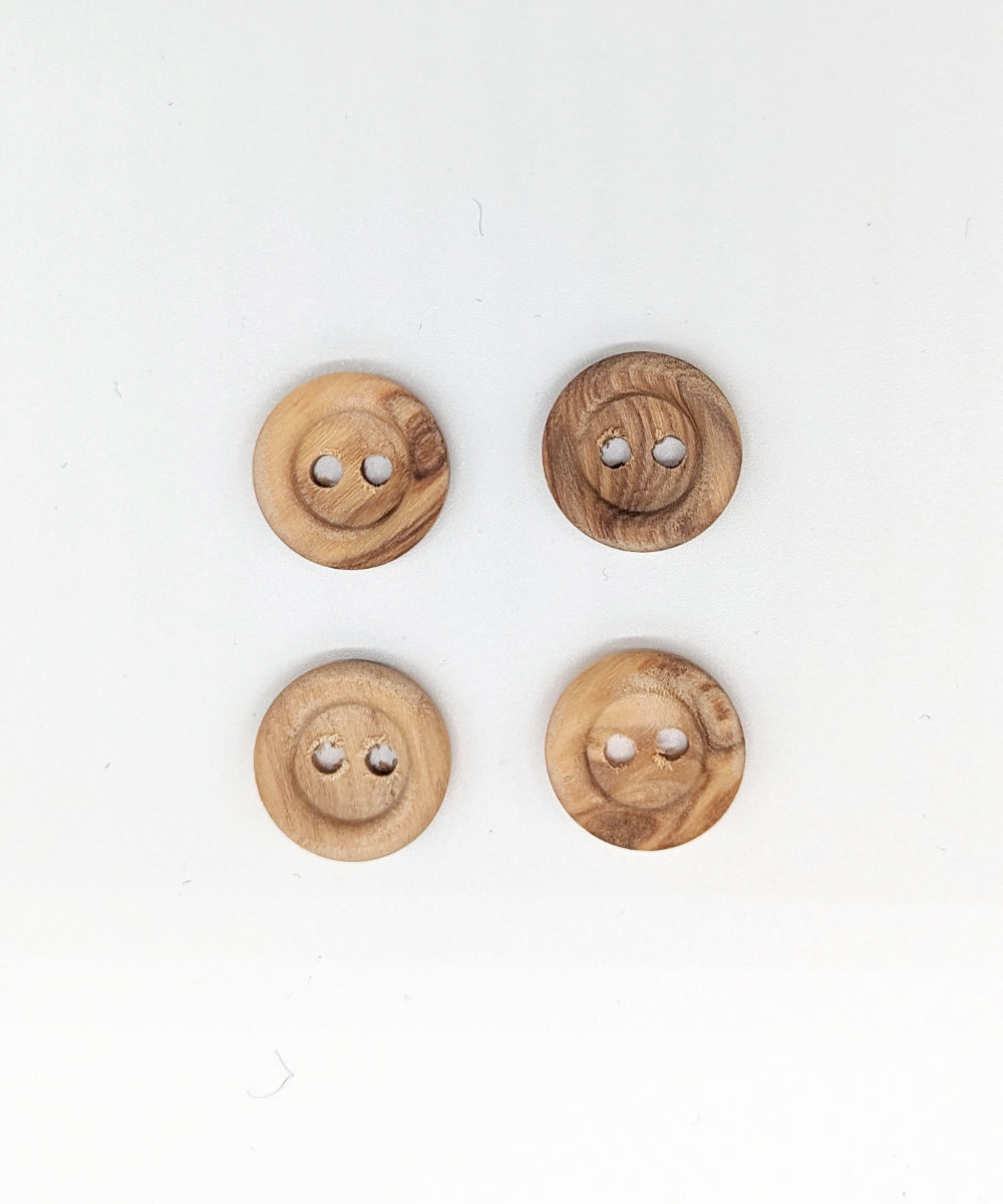 Holzknopf matt mit 2 Löchern, ⌀15 mm, ⌀18 mm, ⌀23 mm