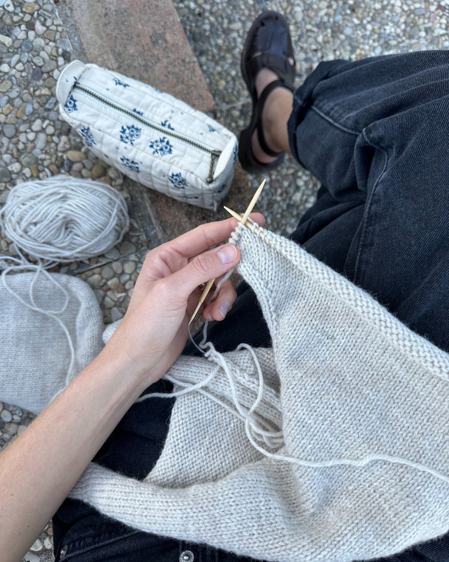 Knitter's Tool Clutch - Midnight Flower Blue