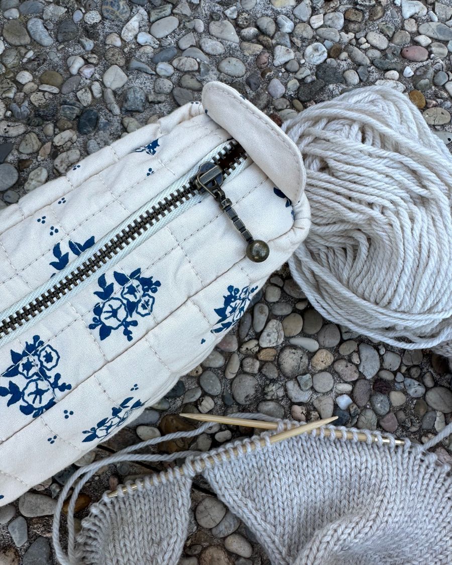 Knitter's Tool Clutch - Midnight Flower Blue