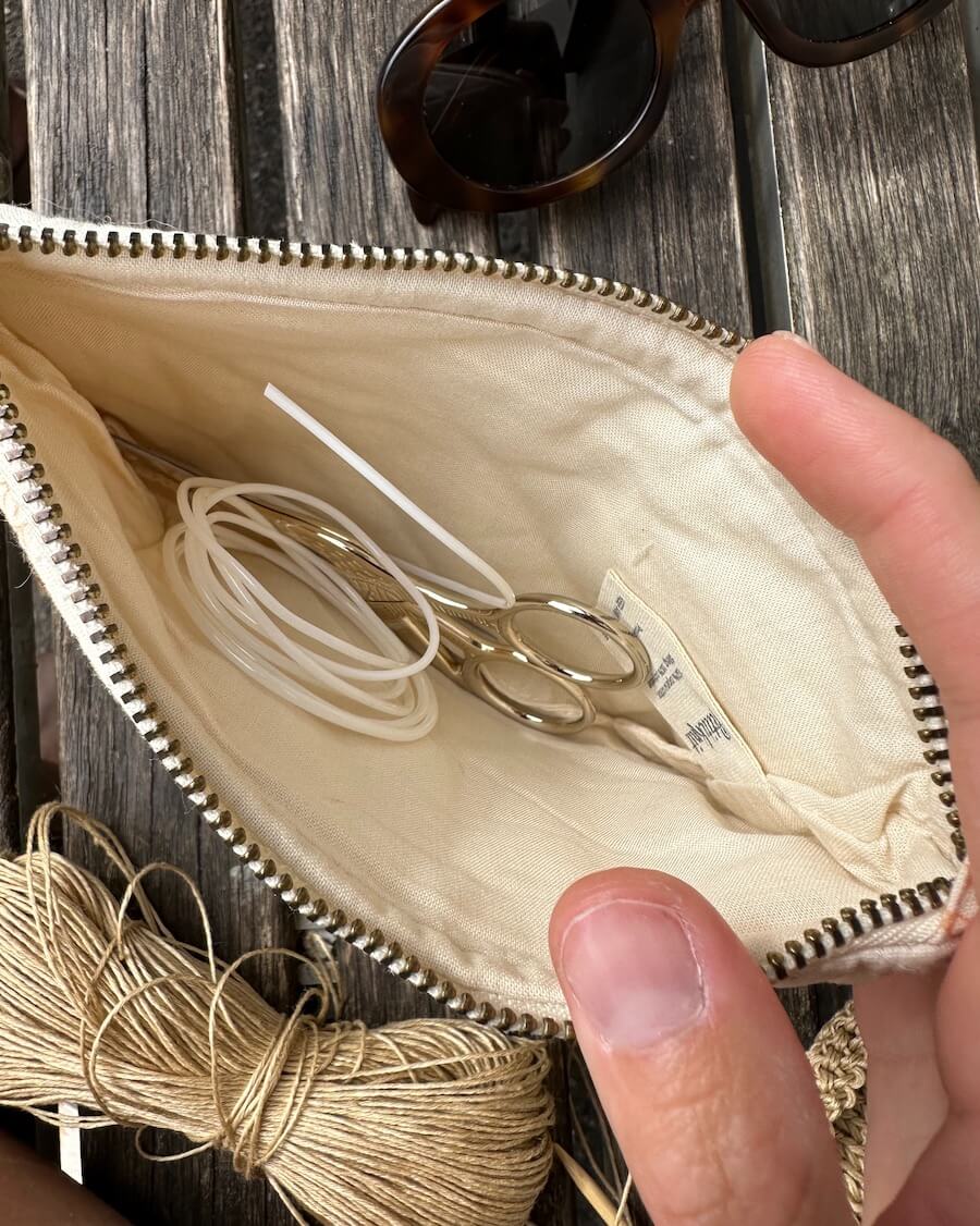 Knitter's Tool Purse - Apricot Flower