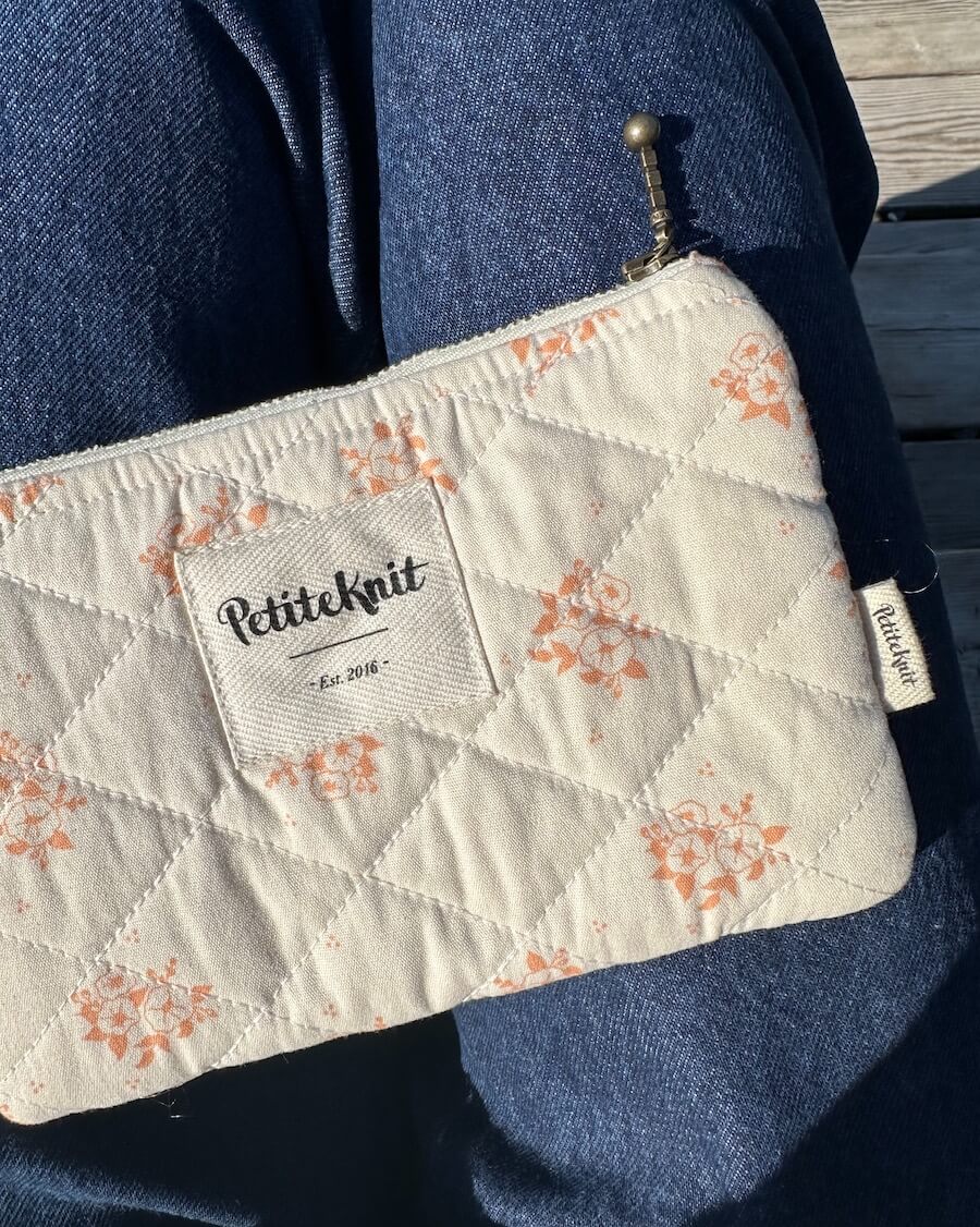 Knitter's Tool Purse - Apricot Flower