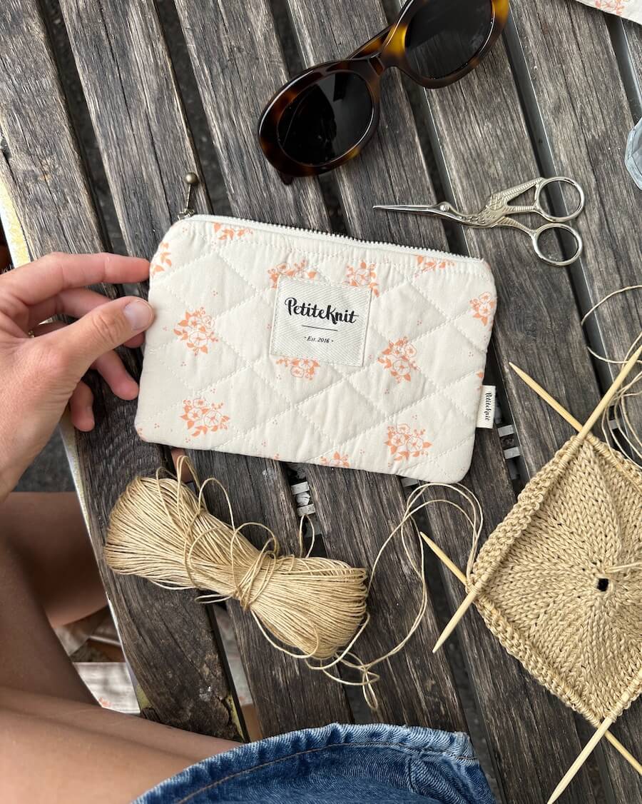 Knitter's Tool Purse - Apricot Flower