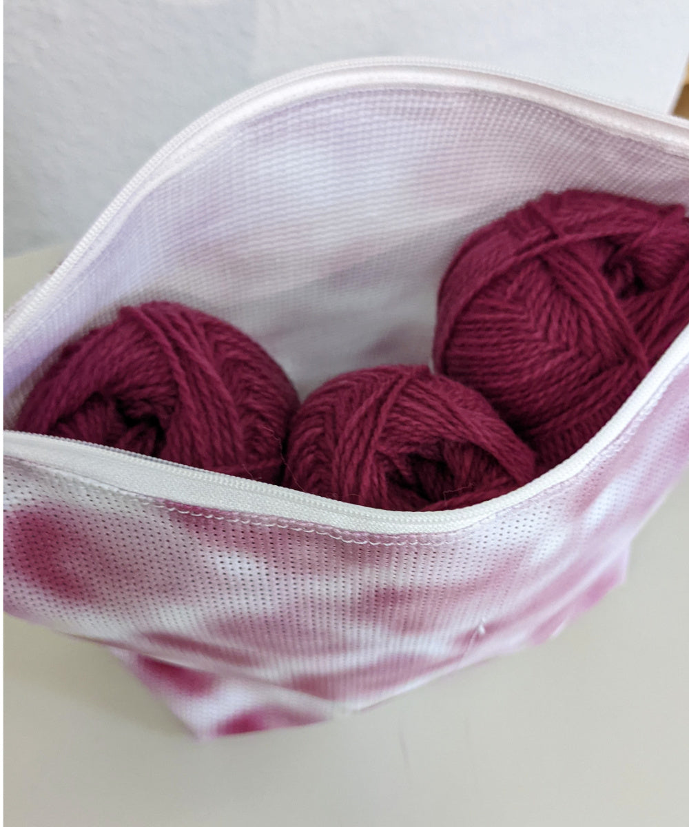 Projekttasche Clutter pink-weiß