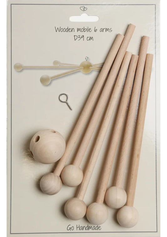 Holzmobile mit 6 Armen