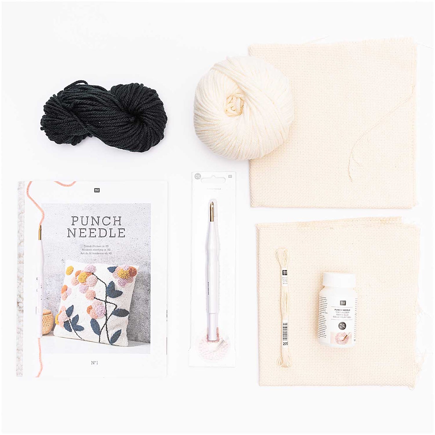 Punch Needle Set: Kissen "Alphabet" inkl. Punch Needle