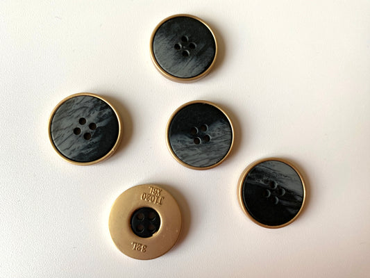 Knopf schwarz/kupfer (2 versch. Größen)