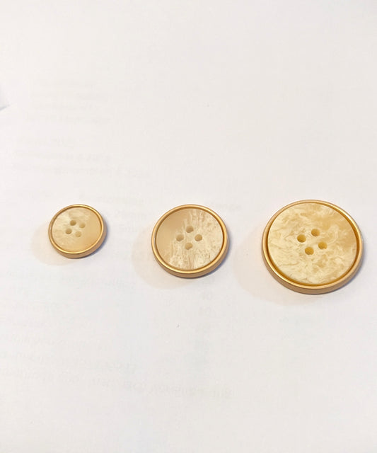Knopf beige/goldfarben beidseitig verwendbar (3 versch. Größen)