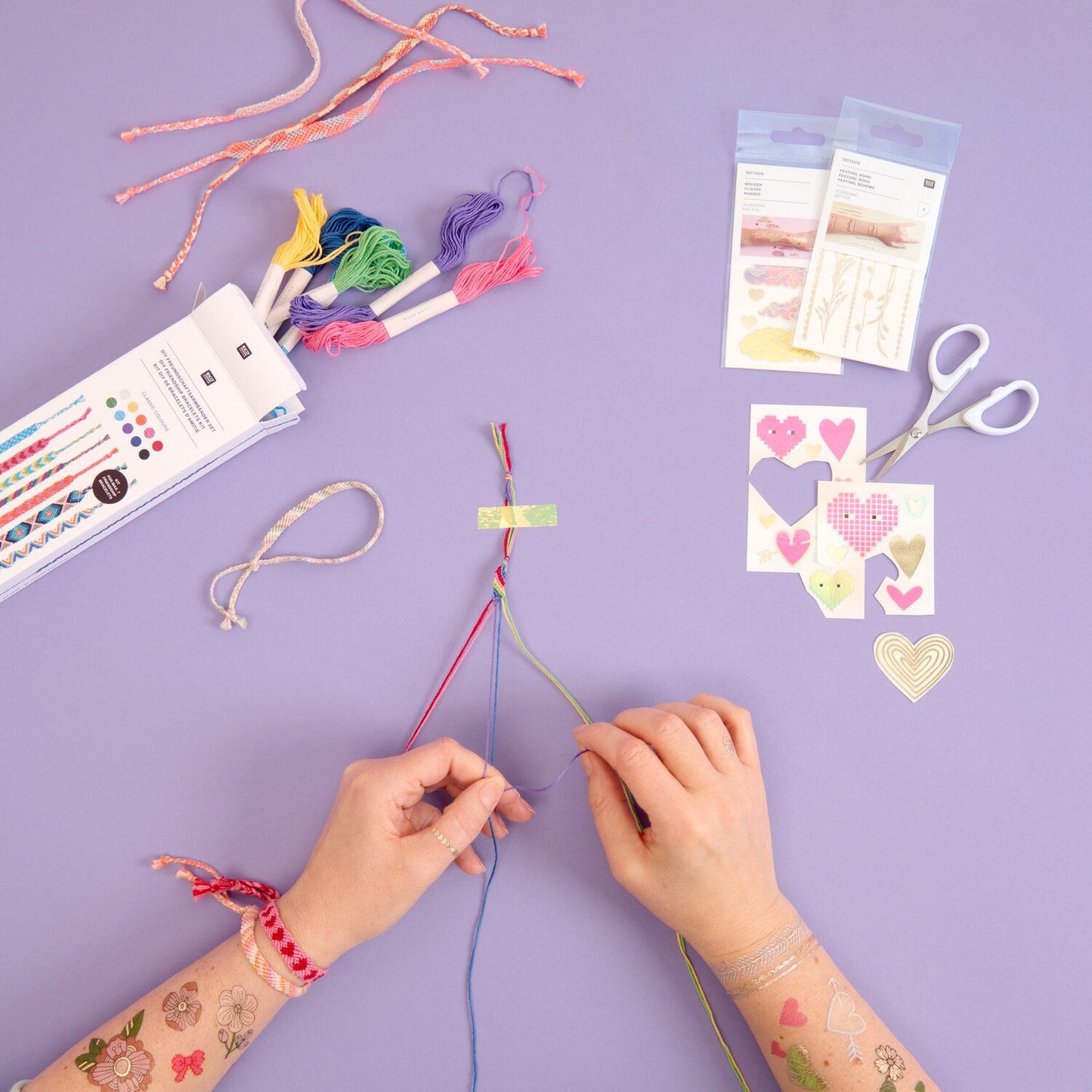 DIY Freundschaftsarmbänder Set (div. Farben)
