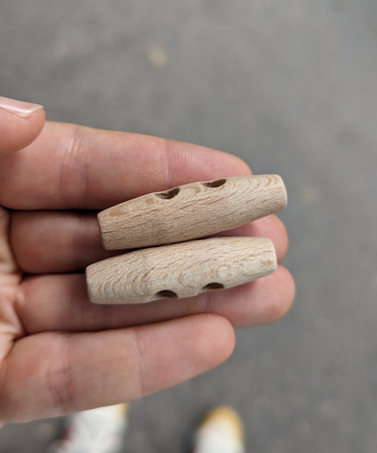 Klassischer Holzknopf Duffel Knopf, 30mm & 38 mm