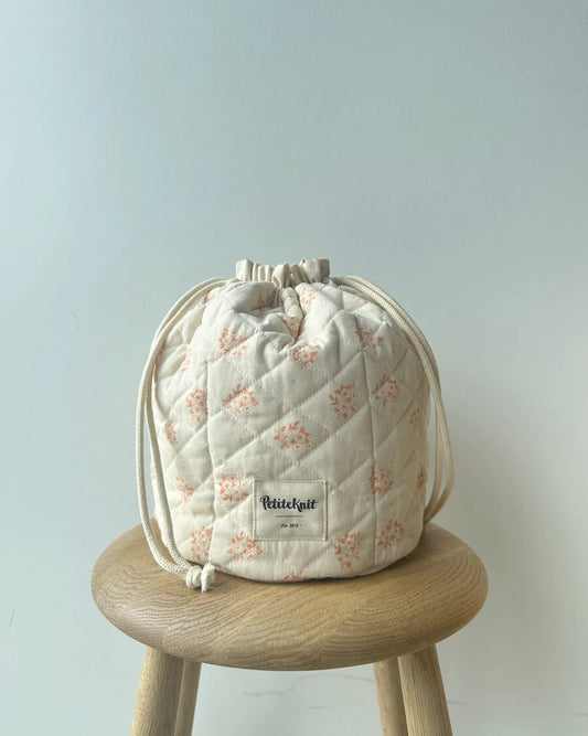 Get Your Knit Together Bag Apricot Flower- small