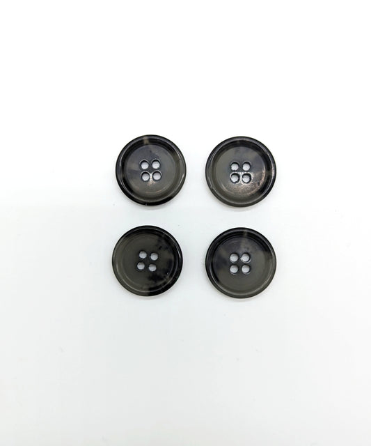 Knopf grau-schwarz in Hornoptik, ⌀ 20 mm