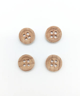 Holzknopf matt mit 4 Löchern, ⌀12mm, 15mm, 23mm
