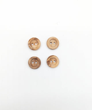 Holzknopf matt mit 2 Löchern, ⌀15 mm, ⌀18 mm, ⌀23 mm