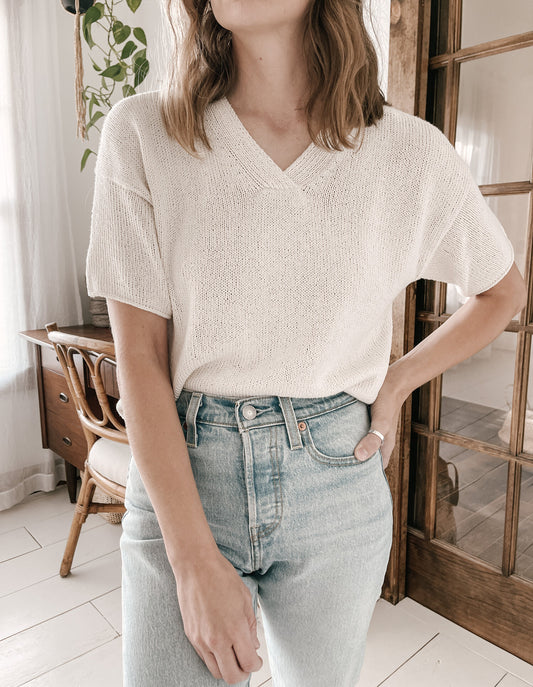 Strickpaket Moon Set Tee von Ozetta (inkl. Anleitung) aus Pure Silk von Knitting for Olive