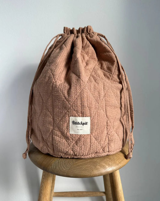 Get Your Knit Together Bag "Praline Seersucker" (large)