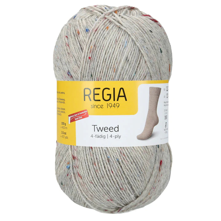REGIA 4-fädig Tweed hellgrau 00090