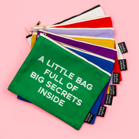 Canvas Baumwoll Tasche "A little bag full of big secrets" grün