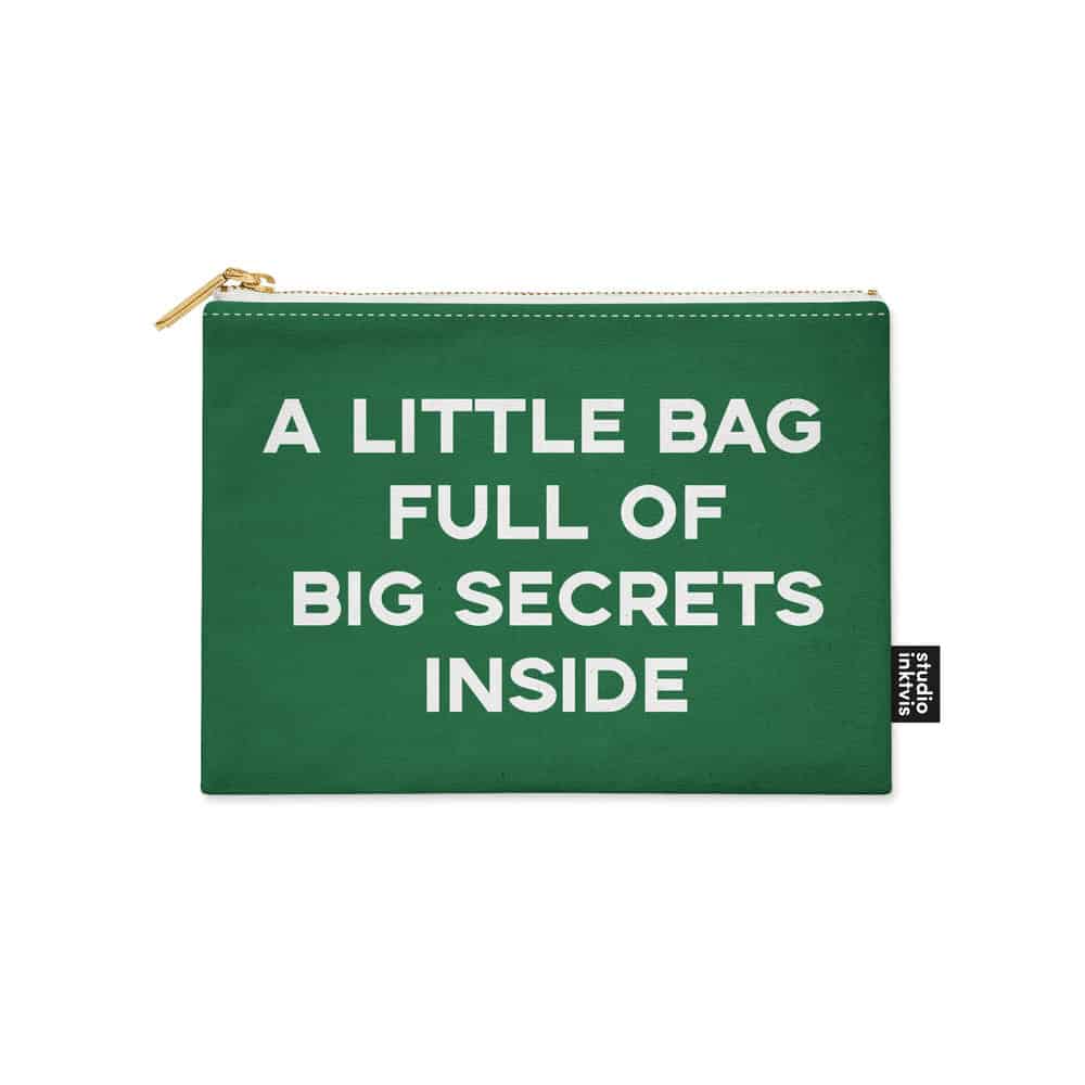 Canvas Baumwoll Tasche "A little bag full of big secrets" grün